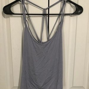 Light blue strappy back crop top